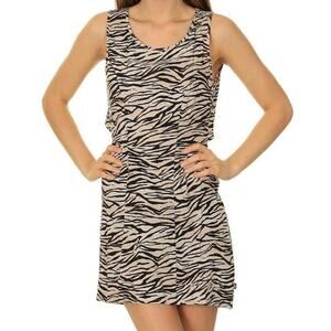 Vans Leigha Empire Dress Junior XL Zebra Print Black White Open Back New